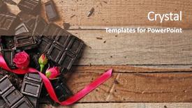  Presentation with roses - PPT theme enhanced with chocolate pieces and roses background and a coral colored foreground