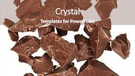  Presentation with bar pieces dark chocolate - Colorful presentation theme enhanced with chocolate pieces on white background backdrop and a tawny brown colored foreground