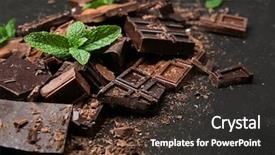  Presentation with mint - Colorful slide deck enhanced with chocolate pieces with mint leaves backdrop and a tawny brown colored foreground