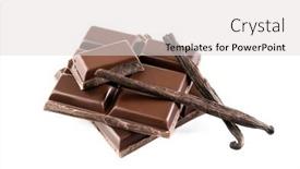  Presentation with white chocolate - Colorful slide deck enhanced with chocolate-pieces-with-vanilla-pods backdrop and a light gray colored foreground