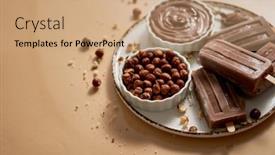  Presentation with white chocolate - PPT layouts having chocolate-popsicles-with-hazelnuts-served background and a coral colored foreground