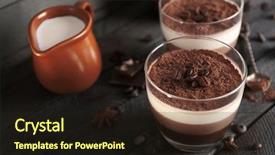  Presentation with chocolate dessert - Presentation theme consisting of  background and a  colored foreground