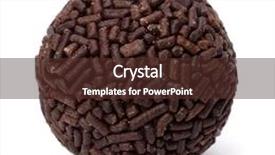  Presentation with praline - Audience pleasing slides consisting of chocolate praline isolated on white background backdrop and a tawny brown colored foreground