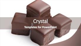  Presentation with praline - Slide set consisting of chocolate praline on white background background and a tawny brown colored foreground