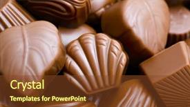  Presentation with chocolate - Presentation theme consisting of chocolate pralines close up background and a tawny brown colored foreground