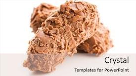  Presentation with brown sugar isolated on white - Beautiful presentation theme featuring chocolate pralines isolated on white backdrop and a  colored foreground