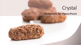  Presentation with brown sugar isolated on white - Colorful presentation theme enhanced with chocolate pralines isolated on white backdrop and a  colored foreground