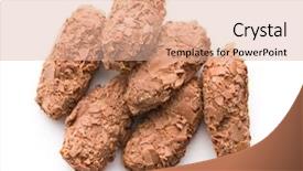  Presentation with white chocolate - Audience pleasing slide set consisting of chocolate pralines isolated on white backdrop and a  colored foreground