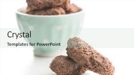  Presentation with white chocolate - Amazing theme having chocolate pralines isolated on white backdrop and a  colored foreground