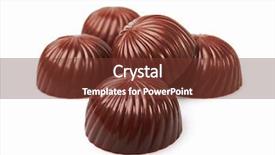  Presentation with white chocolate - Theme with chocolate pralines isolated on white background and a  colored foreground