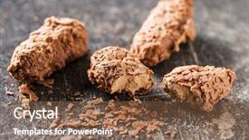  Presentation with chocolate - Audience pleasing slides consisting of chocolate pralines on old kitchen backdrop and a tawny brown colored foreground