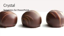  Presentation with white chocolate - PPT layouts with chocolate pralines on white background background and a lemonade colored foreground