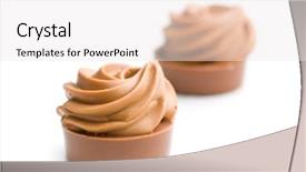  Presentation with charlie and the chocolate factory - Presentation design enhanced with chocolate pralines on white background background and a sky blue colored foreground