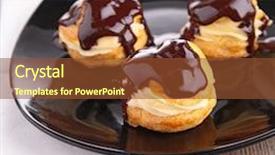  Presentation with chocolate - Colorful slide deck enhanced with profiteroles - chocolate profiterole backdrop and a tawny brown colored foreground