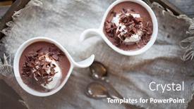  Presentation with pudding - Cool new slides with chocolate pudding with whipped cream and chocolate backdrop and a gray colored foreground