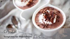  Presentation with pudding - Audience pleasing slides consisting of chocolate pudding with whipped cream and chocolate backdrop and a light gray colored foreground