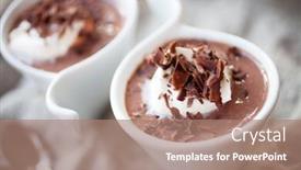  Presentation with pudding - Amazing theme having chocolate pudding with whipped cream and chocolate backdrop and a coral colored foreground