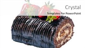  Presentation with chocolate - Slides with chocolate-roulade-rocambole-brazilian-food background and a white colored foreground