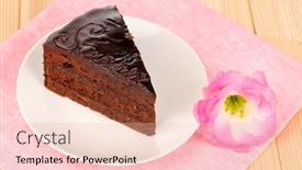  Presentation with chocolate - Theme having chocolate-sacher-cake-on-wooden background and a lemonade colored foreground