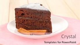  Presentation with chocolate - Cool new theme with chocolate-sacher-cake-on-wooden backdrop and a lemonade colored foreground