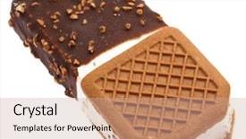  Presentation with chocolate ice cream - Amazing presentation having chocolate sandwich ice cream isolated backdrop and a coral colored foreground