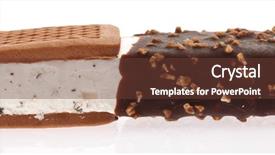  Presentation with chocolate ice cream - Cool new presentation with chocolate sandwich ice cream isolated backdrop and a tawny brown colored foreground