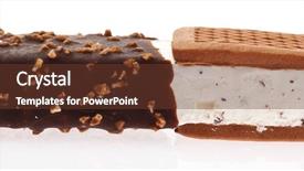  Presentation with pastrie ice cream - Slides having chocolate sandwich ice cream isolated background and a tawny brown colored foreground