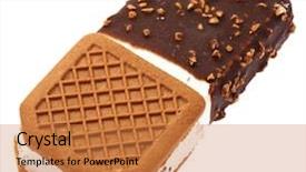  Presentation with ice cream food truck - Presentation theme consisting of chocolate sandwich ice cream isolated background and a coral colored foreground