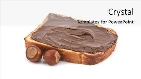  Presentation with sandwich - Slide set having chocolate sandwich isolated on white background and a light gray colored foreground