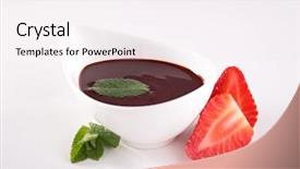  Presentation with chocolate strawberry - Amazing presentation design having chocolate sauce and strawberry backdrop and a sky blue colored foreground