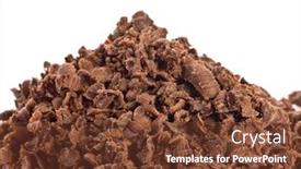  Presentation with shaving - Presentation enhanced with chocolate shaving isolation on the white background and a tawny brown colored foreground