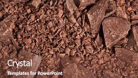  Presentation with chocolate - Theme with chocolate shavings close up surface background and a tawny brown colored foreground