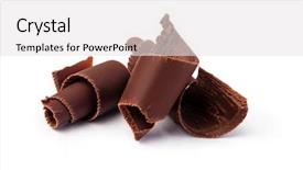  Presentation with white chocolate - PPT layouts consisting of chocolate shavings on white background background and a white colored foreground