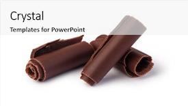  Presentation with white chocolate - PPT layouts consisting of chocolate shavings on white background background and a white colored foreground