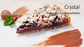  Presentation with chocolate nuts - PPT theme featuring chocolate shortcake with dried fruit background and a lemonade colored foreground