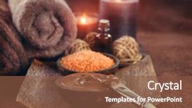  Presentation with spa day - Presentation consisting of chocolate spa mask bath salt background and a tawny brown colored foreground