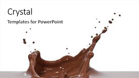  Presentation with chocolate splash - Presentation theme having chocolate splash closeup isolated background and a white colored foreground