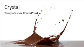  Presentation with chocolate splash - Presentation enhanced with chocolate splash closeup isolated background and a white colored foreground