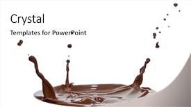  Presentation with chocolate splash - Theme with chocolate splash closeup isolated background and a white colored foreground