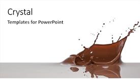  Presentation with chocolate splash - Amazing presentation theme having chocolate splash closeup isolated backdrop and a  colored foreground