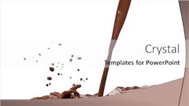  Presentation with chocolate splash - Slide deck having chocolate splash closeup isolated on white background background and a white colored foreground