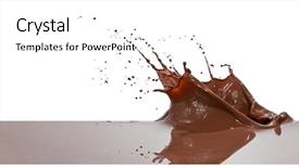  Presentation with chocolate splash - Cool new slides with chocolate splash closeup isolated backdrop and a white colored foreground
