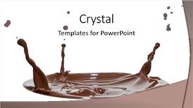  Presentation with hot chocolate - PPT theme enhanced with chocolate splash closeup isolated background and a white colored foreground