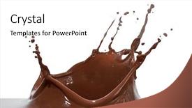  Presentation with chocolate splash - Theme with chocolate splash closeup isolated background and a white colored foreground