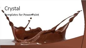  Presentation with chocolate splash - PPT theme with chocolate splash closeup isolated background and a white colored foreground
