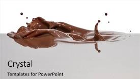  Presentation with chocolate splash - Slide set featuring chocolate splash closeup isolated background and a light gray colored foreground