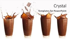  Presentation with chocolate milk - Colorful PPT theme enhanced with milk protein - chocolate splash collection on white backdrop and a sky blue colored foreground