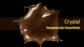  Presentation with chocolate splash - Presentation design consisting of chocolate-splash-in-round-shape background and a wine colored foreground