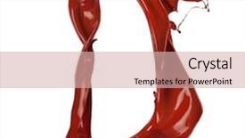  Presentation with chocolate splash - PPT theme consisting of chocolate splash letter d isolated on white background background and a soft green colored foreground