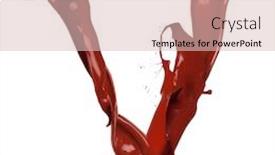  Presentation with chocolate splash - Presentation theme enhanced with chocolate splash letter v isolated on white background background and a lemonade colored foreground